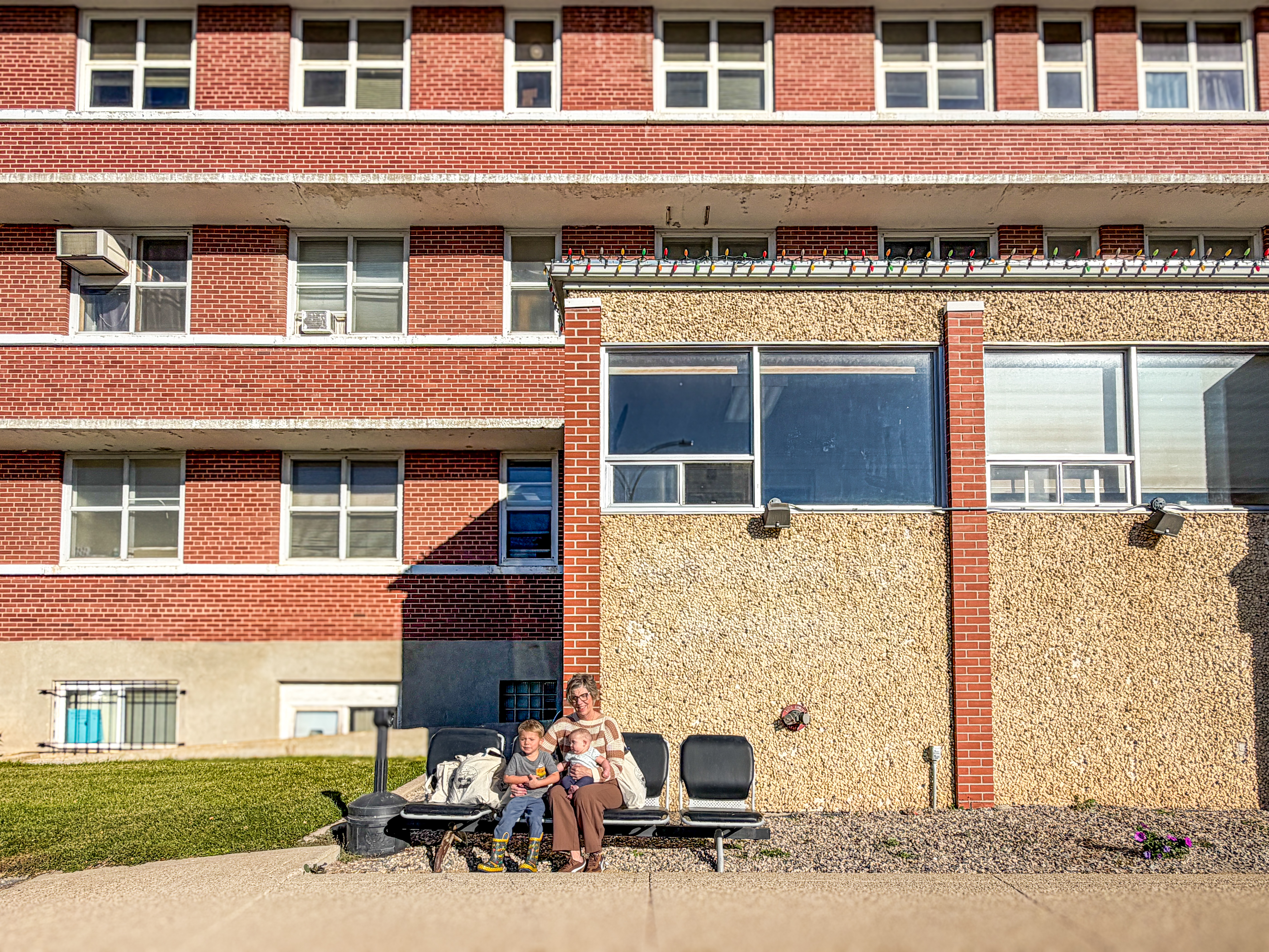 Comfort bags delivered outside the old Weyburn Hospital